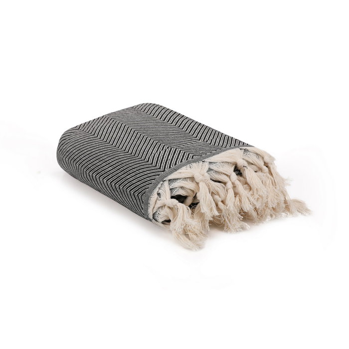 L'essentiel linge de maison Funda de Sofá 170x230 cm Blanco y Negro Algodón 100%