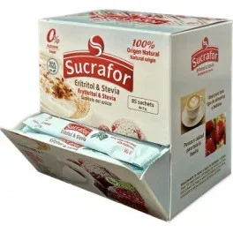 SUCRAFOR 85Sbrs. Eritritol y Stevia Sustituto del Azúcar para Diabéticos y Familia 100% Puro
