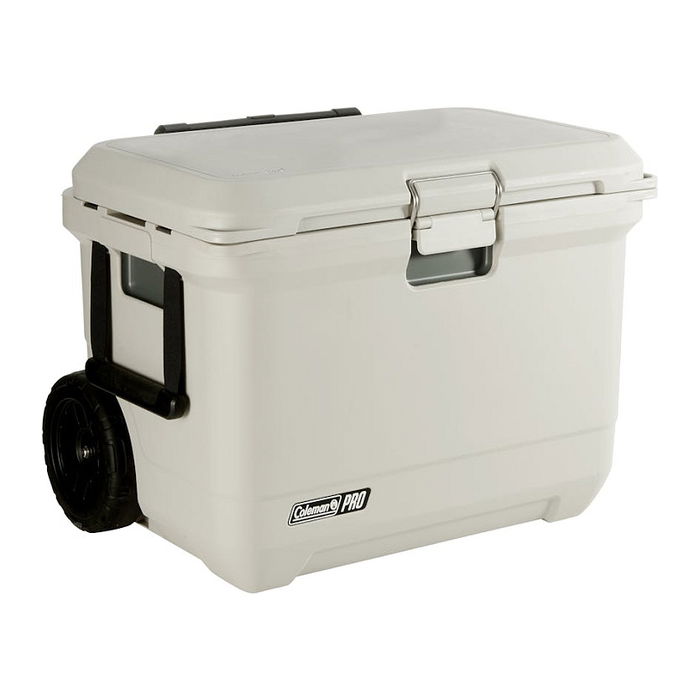 Coleman PRO 55QT Caja Térmica con Telescopio y Ruedas 52L Blanco