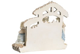 DKD Home Decor Nacimiento Blanco Azul Marron Resina 7 x 17.5 x 20 cm (2 Unidades)