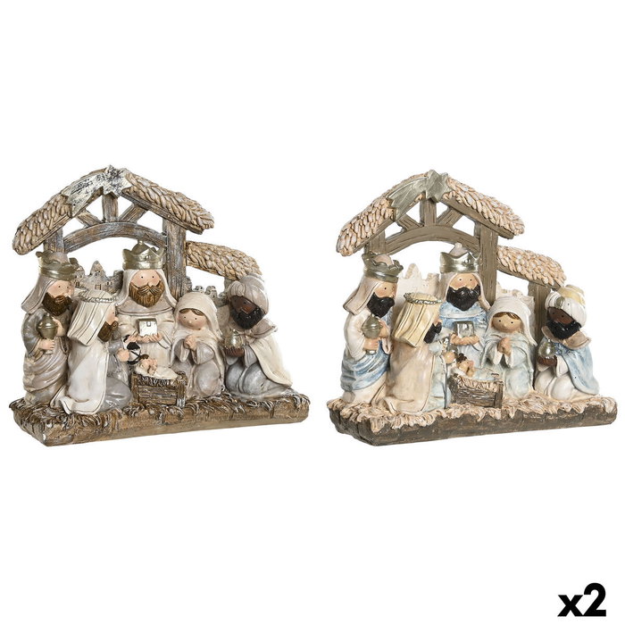 DKD Home Decor Set de 2 Figuras de Nacimiento en Resina