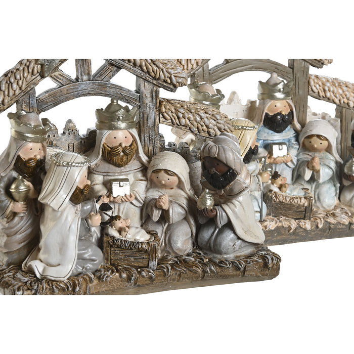 DKD Home Decor Set de 2 Figuras de Nacimiento en Resina