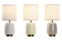 DKD Home Decor Lámpara Sobremesa Beige Blanco Cerámica Poliéster Metal 16 x 33 x 16 cm