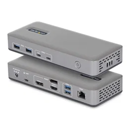 StarTech.com Docking Station USB-C para 3 Monitores 4K, Gris