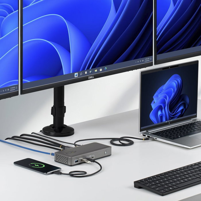 StarTech.com Docking Station USB-C 3 Monitores 4K PD 100W Gris