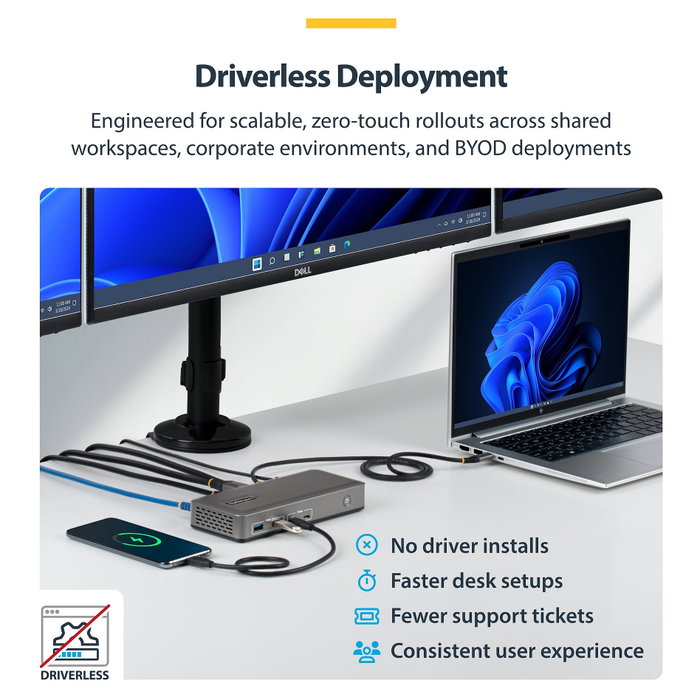StarTech.com Docking Station USB-C para 3 Monitores 4K con PD 100W Gris StarTech.com Docking Station USB-C para 3 Monitores 4K con PD 100W Gris