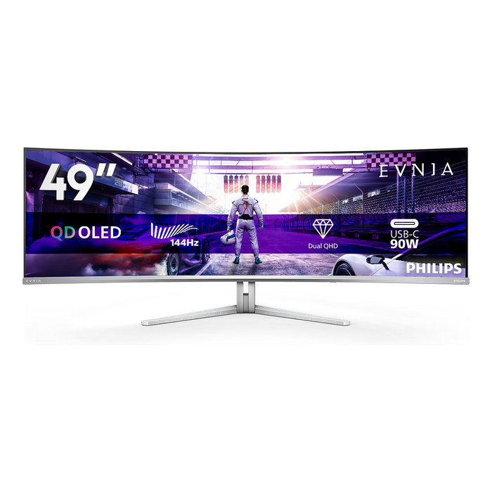 Philips Evnia 49M2C8900L Monitor Gaming QD-OLED 49 pulg 5120x1440 144Hz Blanco
