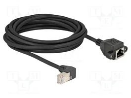 DeLOCK Cable de extensión de red Cat.6a S/FTP RJ45 90° a RJ45 hembra 5 m negro
