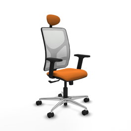 PIQUERAS Y CRESPO Silla de oficina Motilla Naranja y Blanco