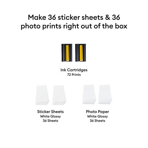 Cricut StickerPix Print + Cut Sampler con papel fotográfico y cartuchos de tinta