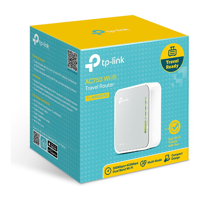 TP-Link TL-WR902AC Router de viaje AC750 compacto Blanco