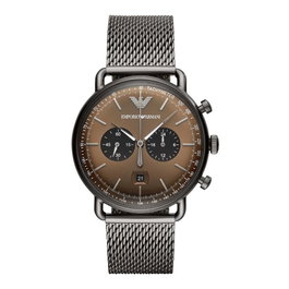Armani AR11141 con esfera marrón y correa gris
