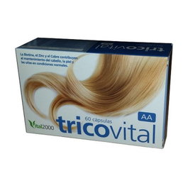 VITAL 2000 Tricovital 60 Cápsulas - Suplemento para Piel, Pelo y Uñas con Vitaminas, Minerales y Extractos de Plantas