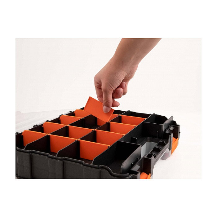 DeLOCK Caja de clasificación con 34 compartimentos 320 x 270 x 80 mm naranja/negro