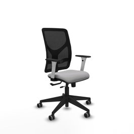 PIQUERAS Y CRESPO Silla de oficina Motilla con mecanismo Sincro/Traslack, Gris claro y Negro
