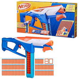 Hasbro Nerf N Series Infinite F8631 Pistola de Dardos con Mega Cinturón para 40 Dardos