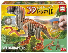 EDUCA BORRAS VELOCIRAPTOR 3D CREATURE PUZZLE