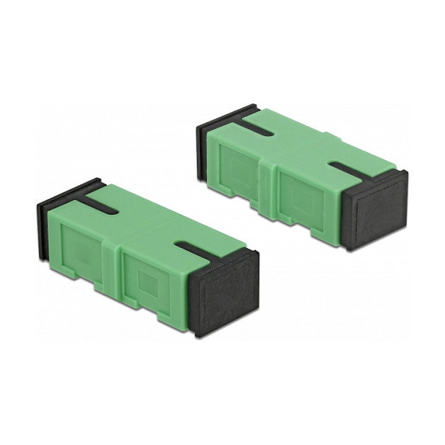 DeLOCK Acoplador de Fibra Óptica SC Simplex hembra a SC Simplex hembra, 4 piezas, Verde