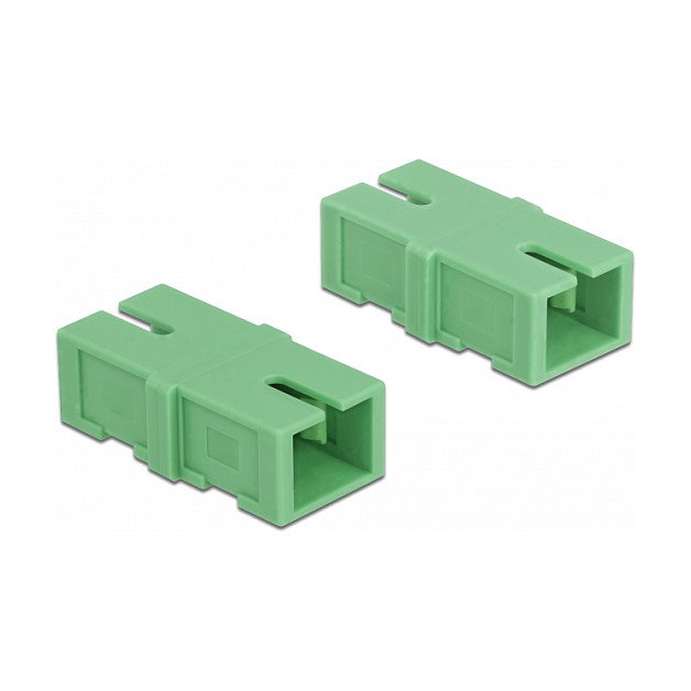 DeLOCK Acoplador de Fibra Óptica SC Simplex hembra a SC Simplex hembra, 4 piezas, Verde