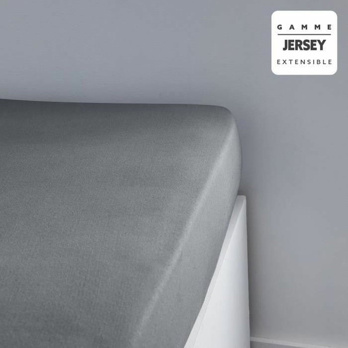 Today Bajera ajustable 140 x 190 cm color acero, 100% jersey de algodón