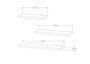 Hanah Home Estantería de Pared Leila - Blanco, Tablero de Partículas Recubierto de Melamina, 30x14x2cm, 40x14x2cm, 50x14x2cm