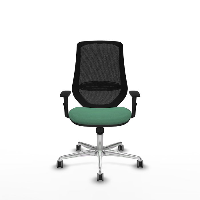 PIQUERAS Y CRESPO Silla de oficina Mardos con mecanismo Sincro, Verde esmeralda y Negro