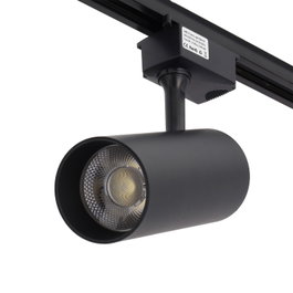 Foco de Carril Monofásico 30W COB CCT Negro Regulable 3000-6000K