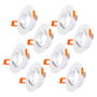 Pack 8 Aro Foco Downlight Basculante Circular Aluminio Blanco 93mm