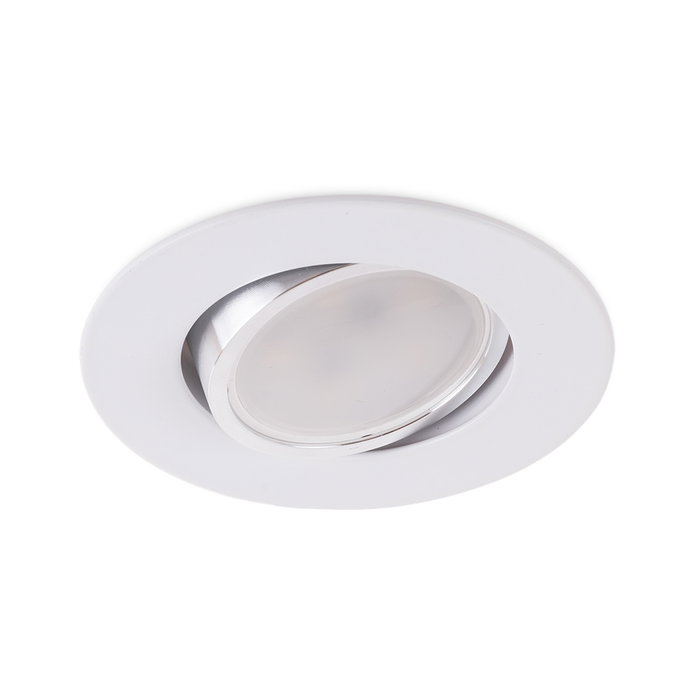 Pack 8 Aro Foco Downlight Basculante Circular Aluminio Blanco 93mm