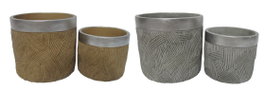 DKD Home Decor Set de 2 Maceteros de Cemento Bicolor Surtidos 17x17x15 cm