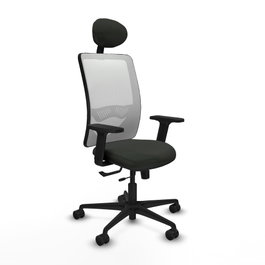 PIQUERAS Y CRESPO Silla de oficina Zulema con mecanismo Sincro/Traslack, Negro/Blanco