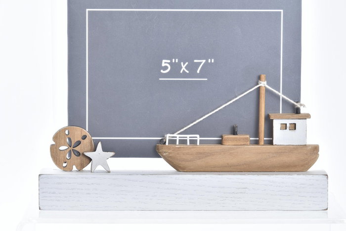 Marco Foto 13X18 Atlantico DKD Home Decor Blanco Marron 3.5 x 18 x 22 cm