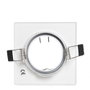 Aro Gabinete Empotrable Downlight Basculante Cuadrado Blanco 83x83mm para LED GU10 o GX5,3