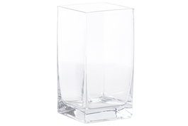 DKD Home Decor Jarrón de Cristal Transparente 10,5x10,5x20 cm