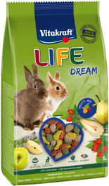 Vitakraft Menú Life Dream Conejo - Alimento Extrusionado Todo en Uno para Conejos Enanos, Sabor Fruta, 5x600gr