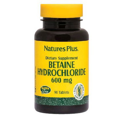 NATURES PLUS Betaina HCL 600 mg, 90 comprimidos