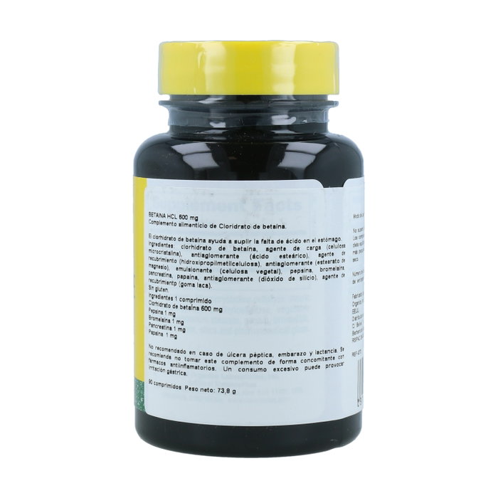 Natures Plus Betaína HCL 600 mg, 90 comprimidos Natures Plus Betaína HCL 600 mg, 90 comprimidos