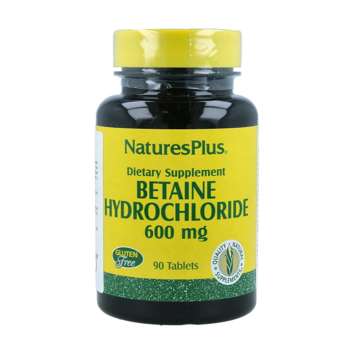 Natures Plus Betaína HCL 600 mg, 90 comprimidos Natures Plus Betaína HCL 600 mg, 90 comprimidos