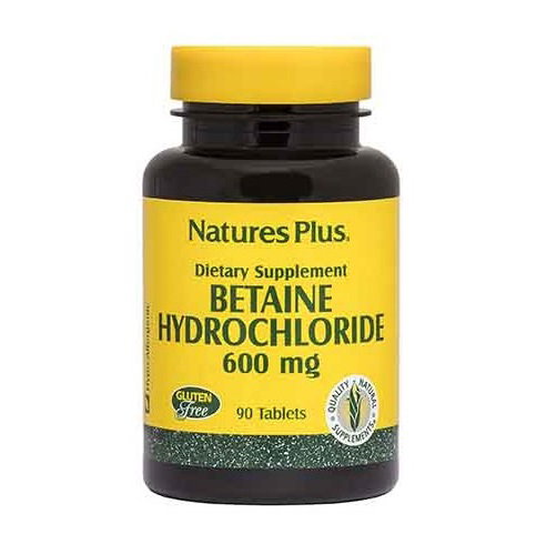 Natures Plus Betaína HCl 600 mg, 90 comprimidos Natures Plus Betaína HCl 600 mg, 90 comprimidos