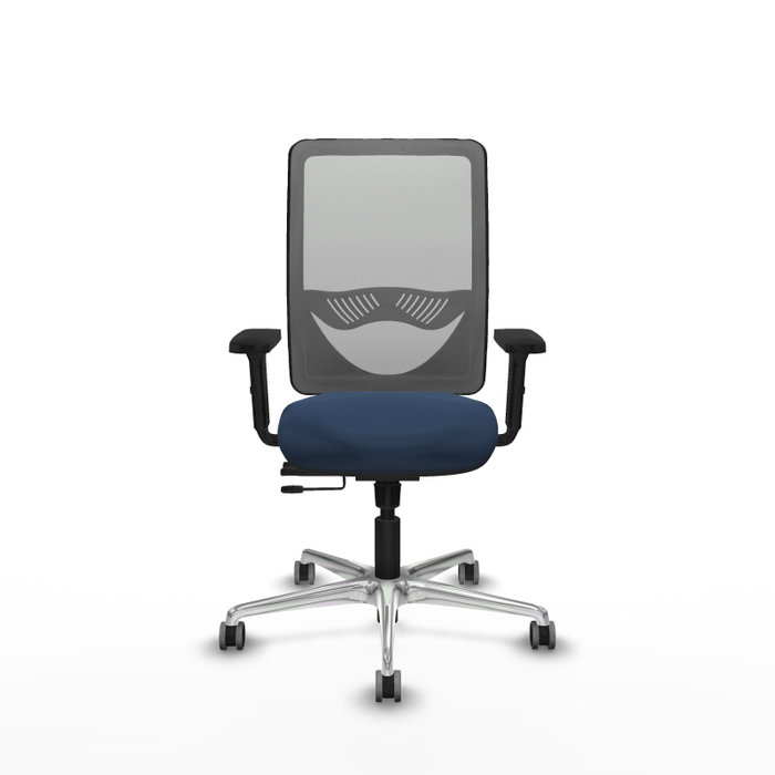 PIQUERAS Y CRESPO Silla de oficina Zulema con mecanismo Sincro/Traslack Azul marino y Gris