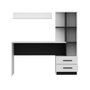 Hanah Home Mesa de Estudio Alaska Blanco y Negro con Cajones y Estantes, 120x74x60 cm