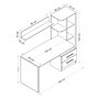 Hanah Home Mesa de Estudio Alaska Blanco y Negro con Cajones y Estantes, 120x74x60 cm