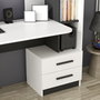Hanah Home Mesa de Estudio Alaska Blanco y Negro con Cajones y Estantes, 120x74x60 cm