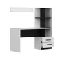 Hanah Home Mesa de Estudio Alaska Blanco y Negro con Cajones y Estantes, 120x74x60 cm