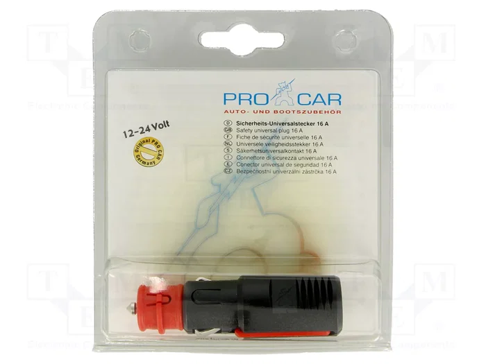 PRO CAR Enchufe de mechero de coche con borna de tornillo y fusible