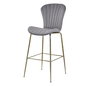 DKD Home Decor Taburete Gris Claro Dorado Metal Terciopelo 53 x 102 x 55 cm (2 Unidades)