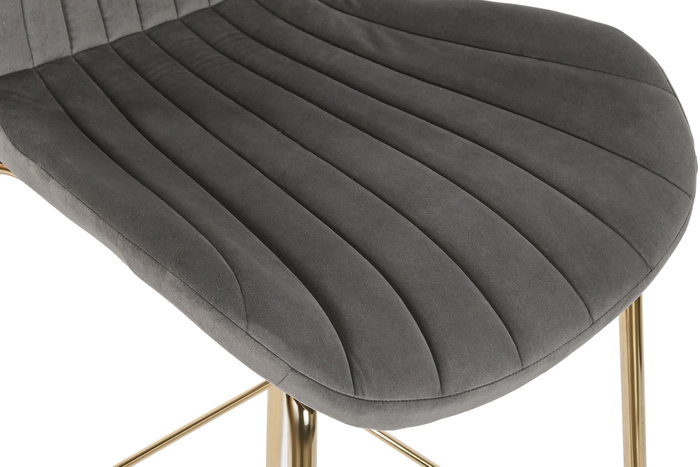 DKD Home Decor Taburete Gris Claro Dorado Metal Terciopelo 53 x 102 x 55 cm (2 Unidades)