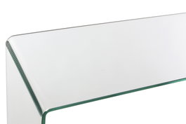 DKD Home Decor Consola de Cristal Templado Transparente 128x46.5x87 cm