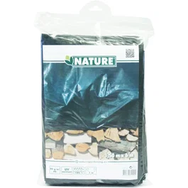 Nature - Lona protectora para pilas de leña, 1.50 x 6 m, 90 g/m², color verde natural