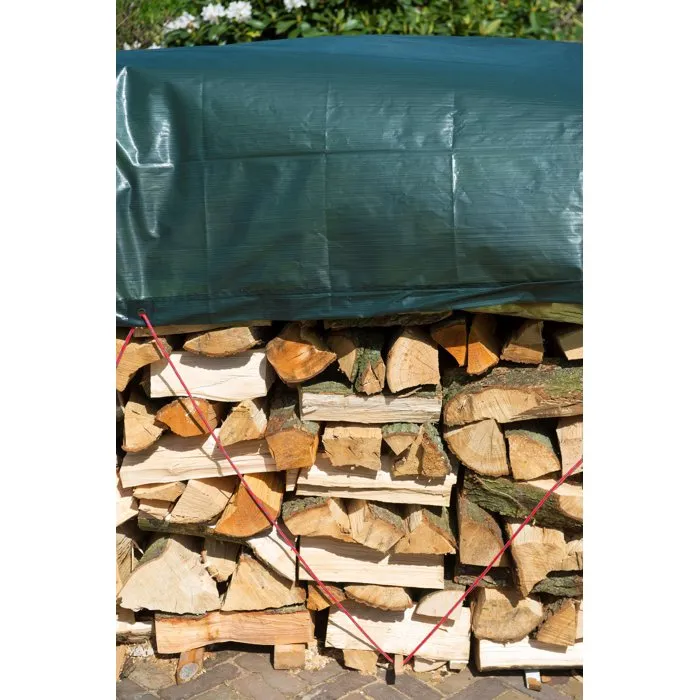 Nature - Lona protectora para pilas de leña, 1.50 x 6 m, 90 g/m², color verde natural